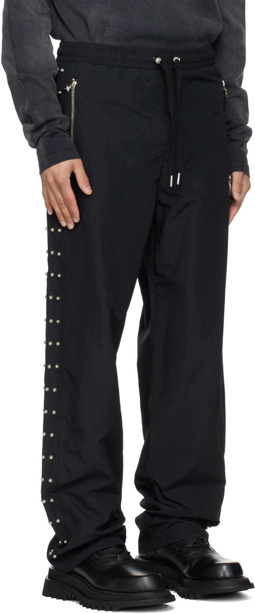 Thug Club Black Triple Line Stud Track Pants