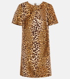 Carolina Herrera Leopard-print cotton-blend minidress