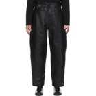 Lemaire Black Leather Military Trousers
