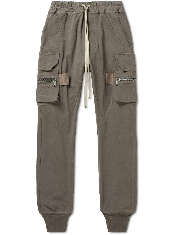 Photo: Rick Owens - Mastodon Slim-Fit Tapered Cotton-Jersey Sweatpants - Gray