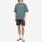 Adidas 80s Striped T-Shirt in Collegiate Green