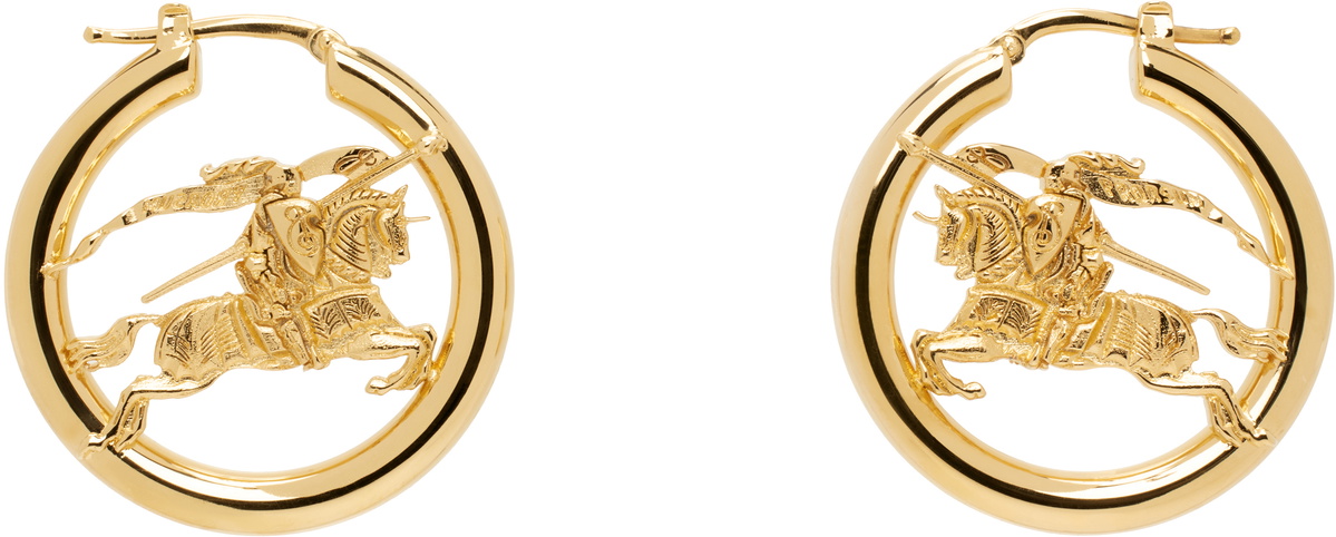 Burberry Gold EKD Hoop Earrings