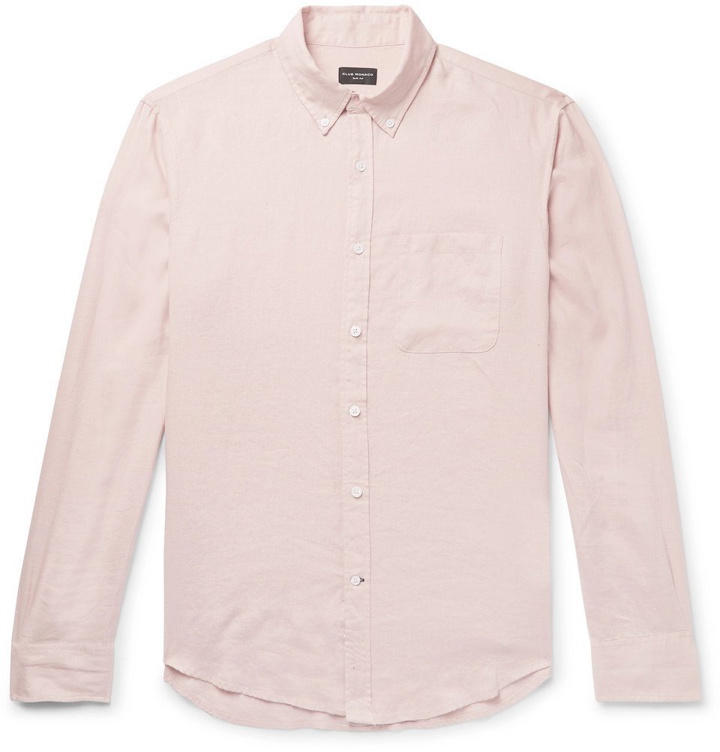 Photo: Club Monaco - Slim-Fit Button-Down Collar Slub Linen Shirt - Pink
