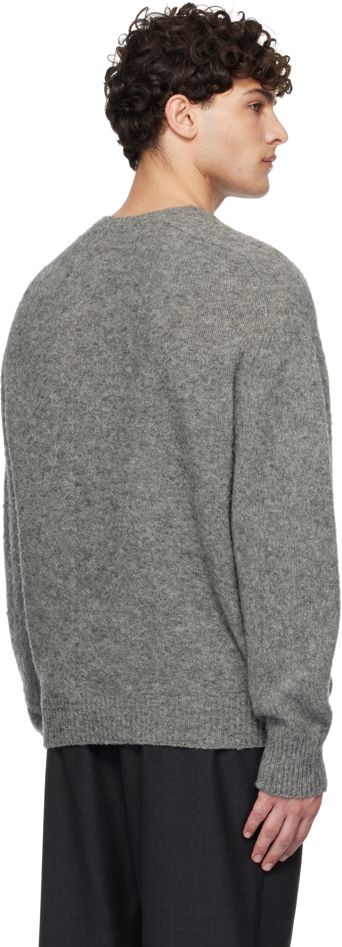 YLÈVE Gray Brushed Wool Sweater