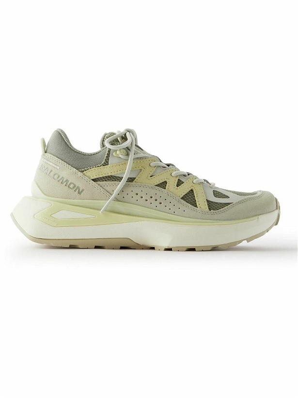Photo: Salomon - Odyssey ELMT Low Suede and Mesh Sneakers - Gray