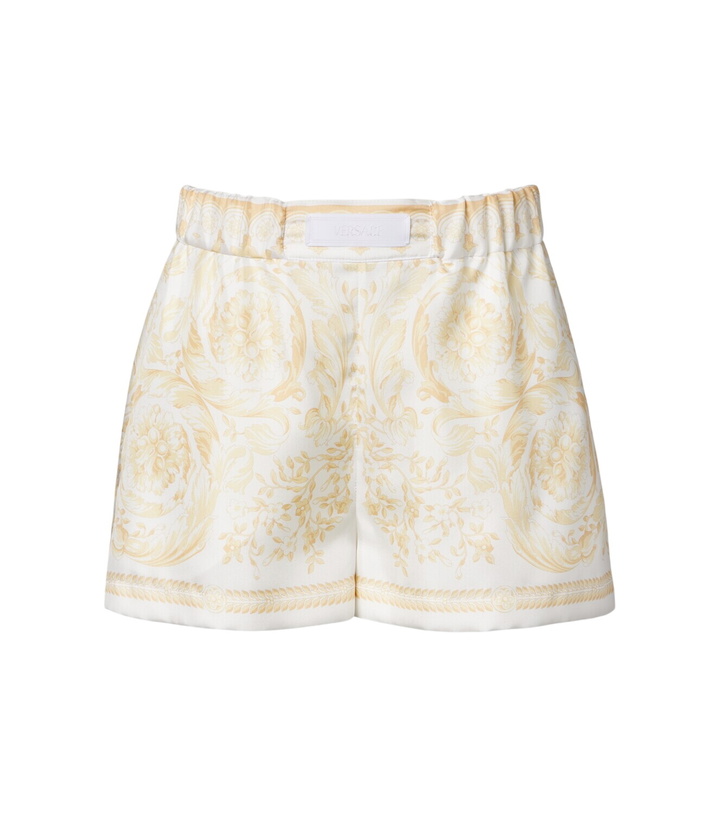 Photo: Versace Underwater Barocco silk twill shorts