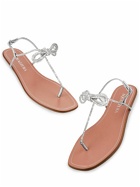AQUAZZURA 5mm Capri Mirror Leather Flat Sandals