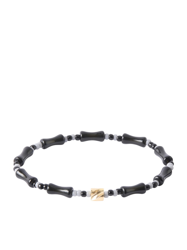Photo: Luis Morais - 14-Karat Gold, Agate and Glass Beaded Bracelet