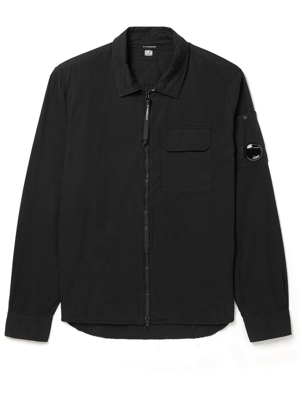 Photo: C.P. Company - Cotton-Sateen Zip-Up Overshirt - Black