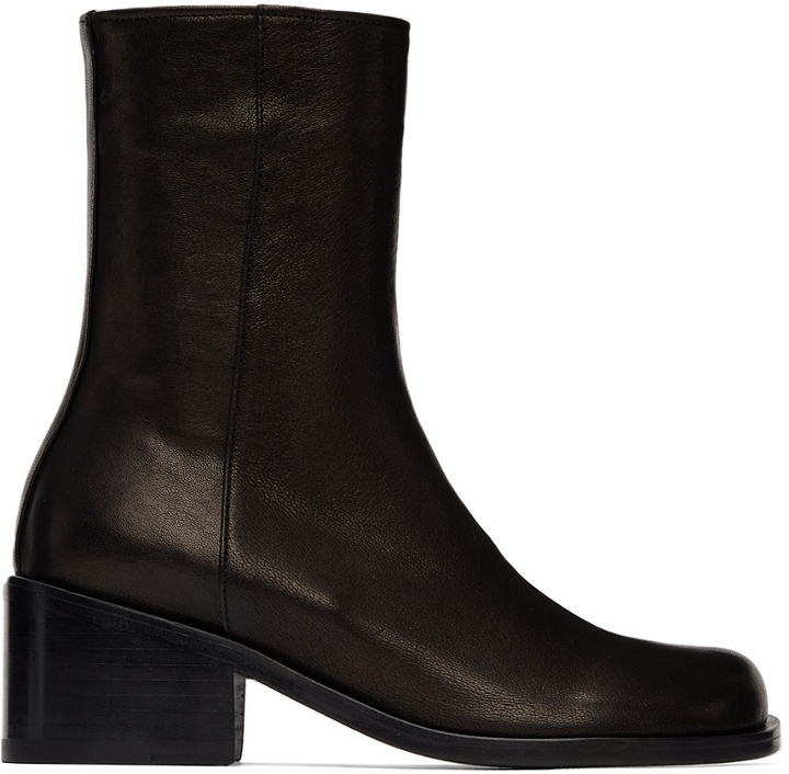 Photo: AMOMENTO Black Leather Ankle Boots