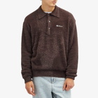 thisisneverthat Men's Knit Polo Shirt in Brown