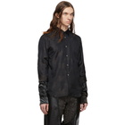 Comme des Garcons Homme Plus Black Jacquard Flower Crushed Velour Shirt