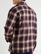 Altea - Checked Cotton and Ramie-Blend Flannel Shirt - Blue