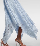 Costarellos Floral lace asymmetric midi dress