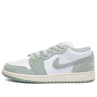 Air Jordan 1 Low SE GS Sneakers in White/Seafoam/Sail