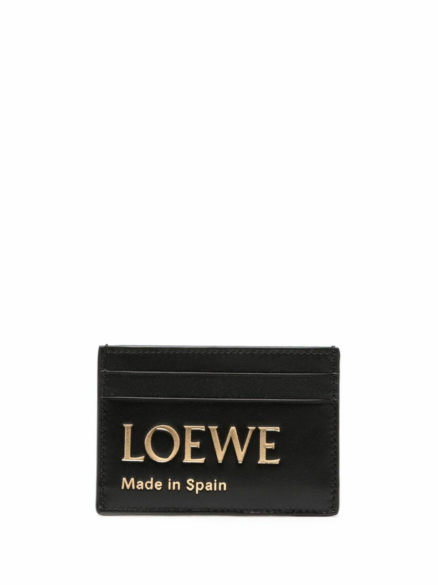 Photo: LOEWE Black Logo-Embossed Leather Card Holder
