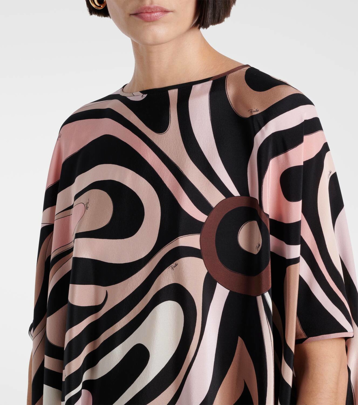 Pucci Marmo caped crêpe de chine minidress