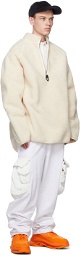We11done Off-White Oversized Fleece Half-Zip Sweatshirt