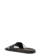 The Row Vivienne Leather Sliders Black