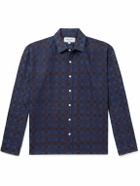 Small Talk - Spread-Collar Gingham Cotton and Linen-Blend Shirt - Blue