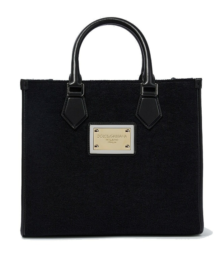 Photo: Dolce&Gabbana - Leather-trimmed canvas tote bag