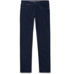 Isaia - Stretch Cotton-Corduroy Trousers - Blue