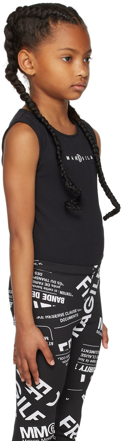 MM6 Maison Margiela Kids Black Logo Bodysuit MM6 Maison Margiela