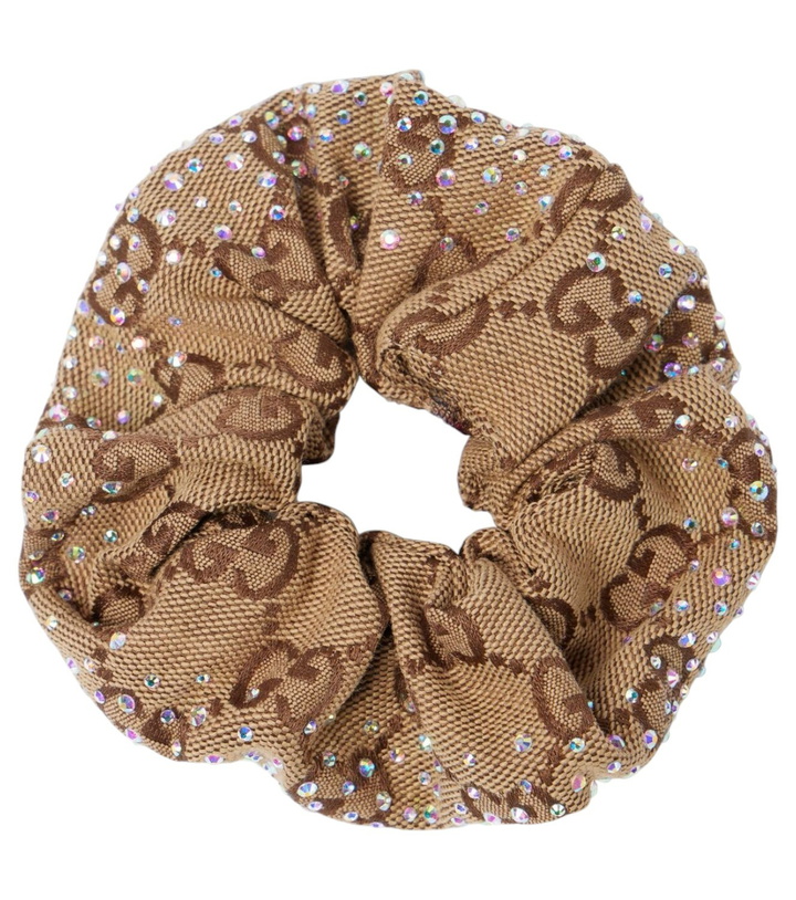 Photo: Gucci GG Canvas crystal-embellished scrunchie