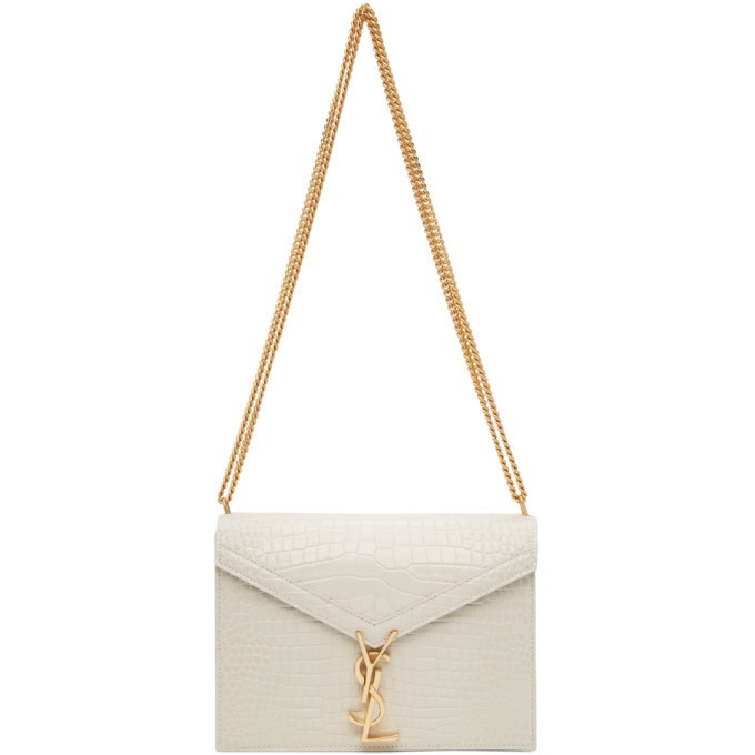 SAINT LAURENT YSL Cassandra Chain Wallet Bag White Leather W19cm H12.5cm  D3.5cm