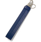 Off-White - Logo-Debossed Leather Key Fob - Men - Navy