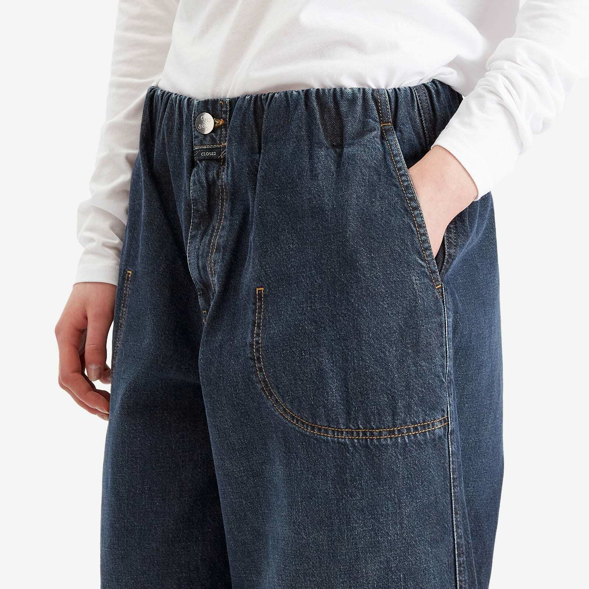 Closed Women's Wylan Ruched Waist Jeans in Dark Blue