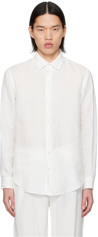 Photo: Emporio Armani White Semi-Sheer Shirt