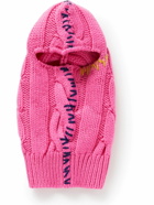 Marni - Embroidered Cable-Knit Virgin Wool Balaclava - Pink