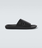 Giorgio Armani Logo embossed leather slides