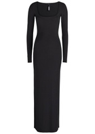 Skims Ribbed Modal-blend Maxi Dress Black