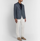 Canali - Blue Kei Slim-Fit Wool, Silk and Linen-Blend Blazer - Blue