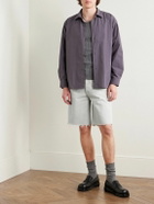 AGOLDE - Anson Straight-Leg Frayed Organic Denim Shorts - Gray