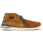 visvim - Huron Leather-Trimmed Mesh and Suede Sneakers - Men - Brown