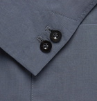 Mr P. - Dark-Blue Unstructured Double-Breasted Linen and Cotton-Blend Suit Jacket - Blue