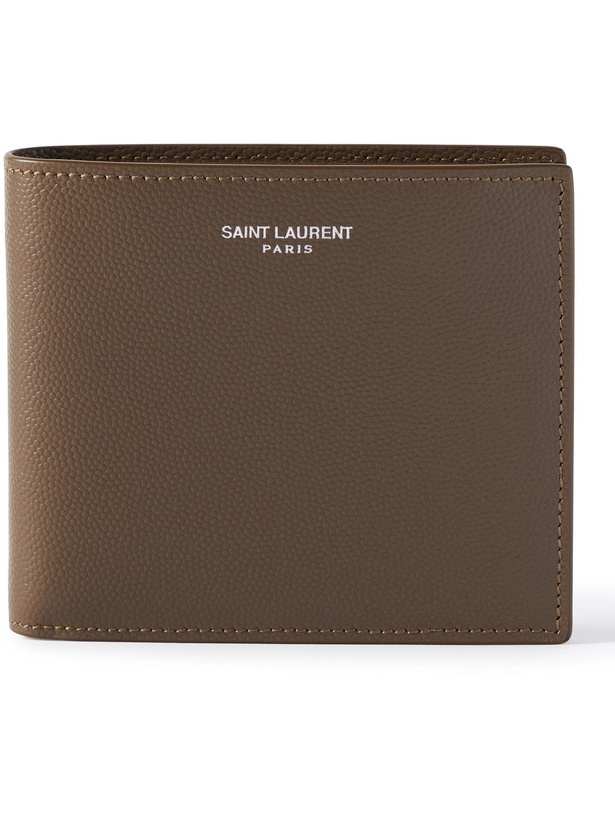 Photo: SAINT LAURENT - Logo-Print Pebble-Grain Leather Billfold Wallet