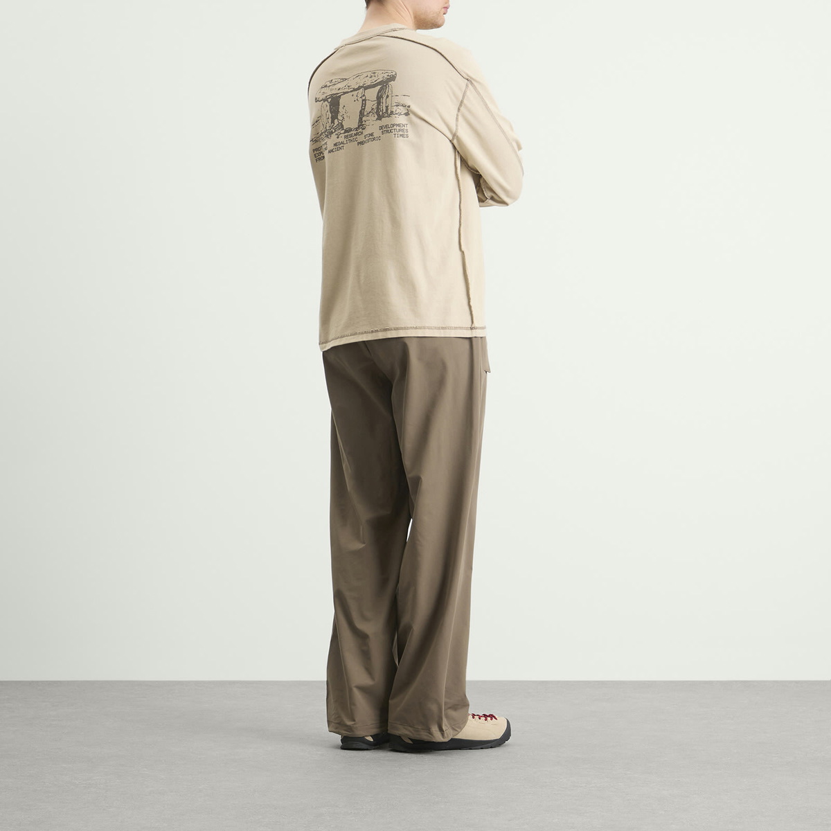 KA_YO_Prototype Men's Heavyweight Longsleeve Graphic T-Shirt in Plaza Taupe