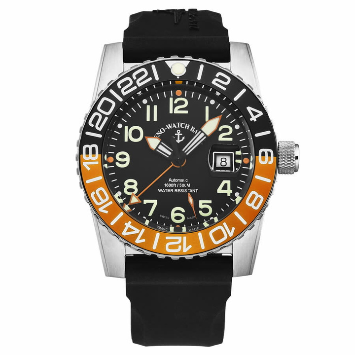 Photo: Zeno Airplane Diver World Time Automatic Black Dial Mens Watch 6349GMT-12-A15