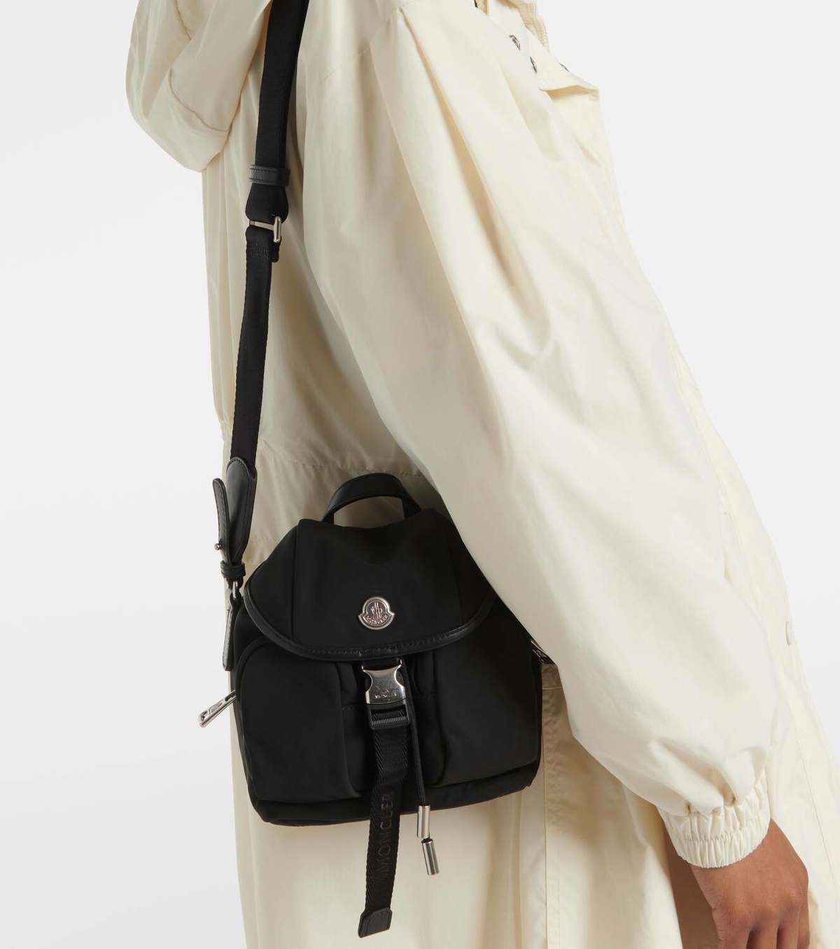 Moncler Trick Mini leather-trimmed crossbody bag