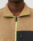 Woolrich Curly Fleece Full Zip Brown - Mens - Fleece Jackets