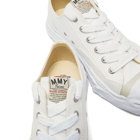 Maison MIHARA YASUHIRO Men's Hank Low Original Sole Toe Cap Canvas Sneakers in White