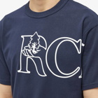 Reese Cooper Men's Tree Script Logo T-Shirt in Navy Blue