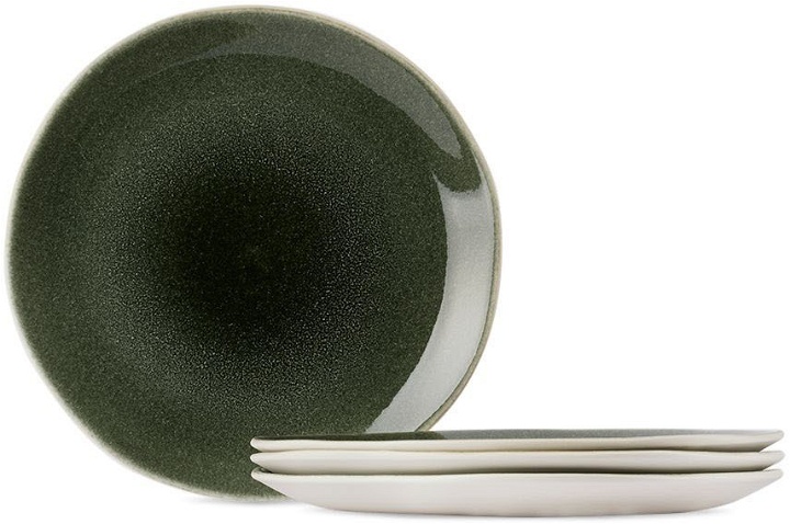 Photo: Jars Céramistes White & Green Maguelone Round L Plate Set