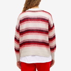 Etre Cecile Women's Stripe Mohair Knitted Sweater in Red/Cream