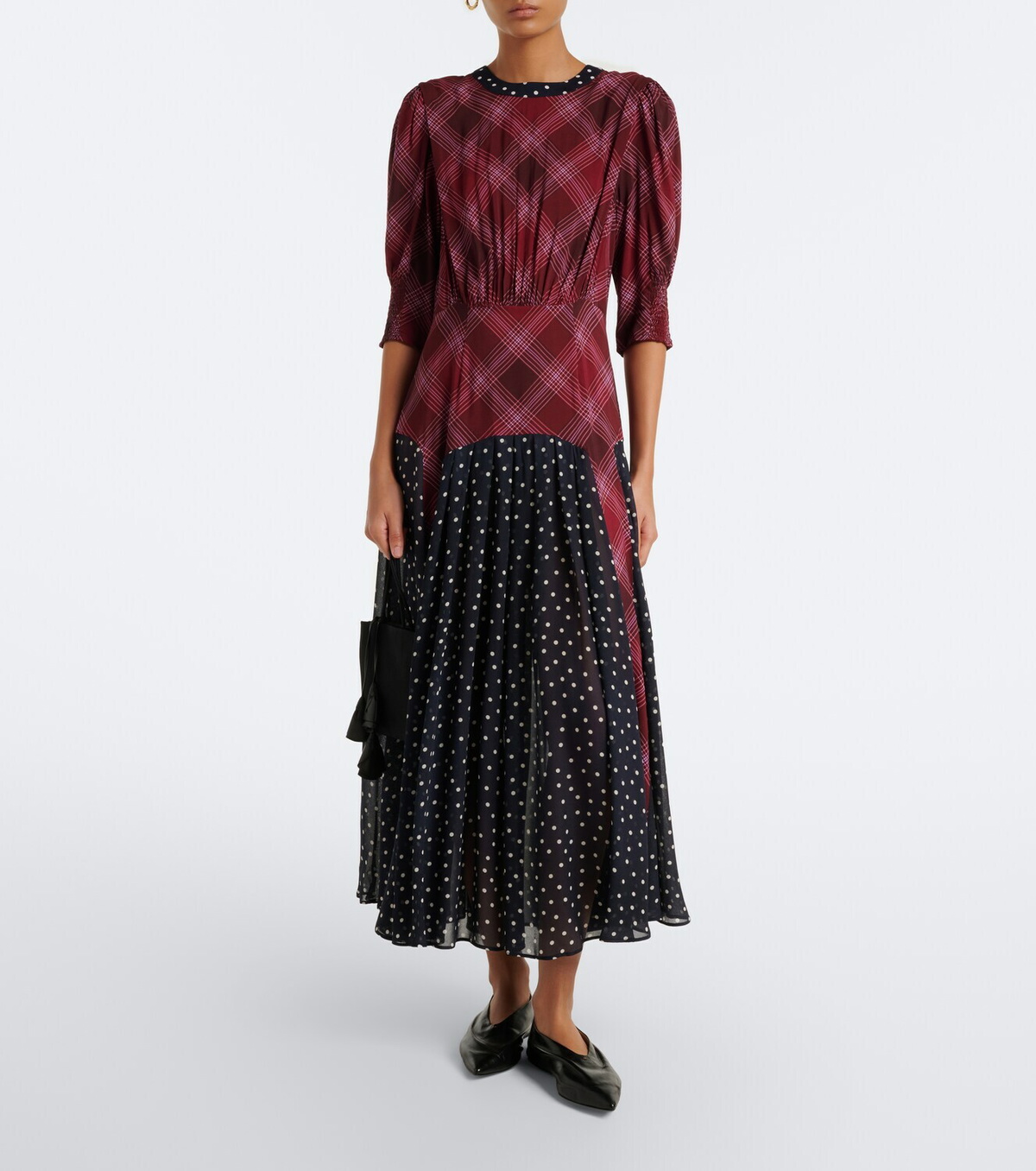Rixo Meg plaid and polka-dot maxi dress