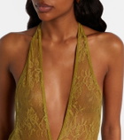 Adriana Degreas Sheer open-back lace maxi dress